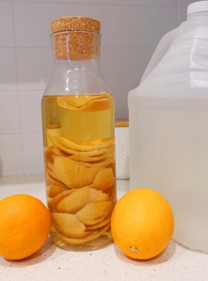 DIY Orange peel vinegar surface cleaner 