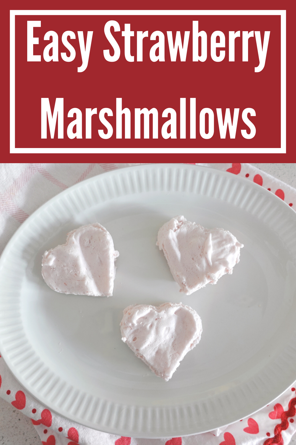 Homemade strawberry marshmallows pinterest pin
